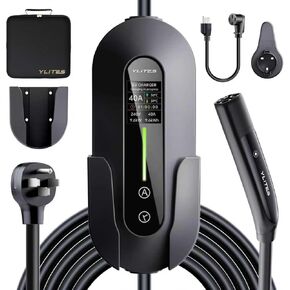 Level 2 for Tesla Charger，40AMP/9.6kW Adjustable Current，21FT Cable，NACS Connector，Fast Home Portable EV Charging Station，with NEMA 240V14-50 Plug&110V 5-15 Adapter，for Model X/Y/3/S/Cybertruck in Saudi Arabia