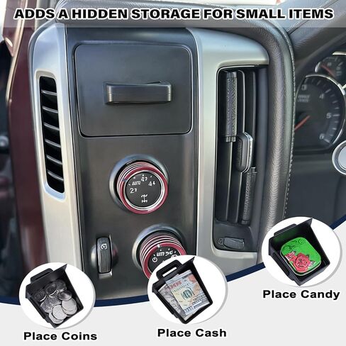 JKCOVER Storage Drawer Tray Compatible with 2014-2018 Chevy Silverado/GMC Sierra 1500 and 2015-2019 Silverado/Sierra 2500/3500 HD Accessories Center Console Organizer Cubby Extra Box(Patent Design) in Kuwait