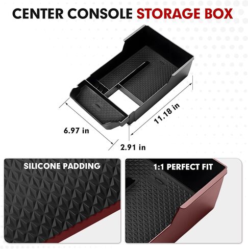 Autorder Center Console Organizer for Mazda CX30 2020-2026 Accessories - Armrest Storage Box Secondary Insert Tray with Black Anti-Slip Mat in Kuwait