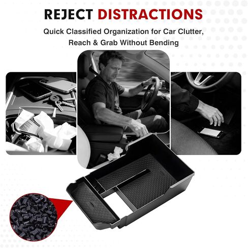 Autorder Center Console Organizer for Mazda CX30 2020-2026 Accessories - Armrest Storage Box Secondary Insert Tray with Black Anti-Slip Mat in Kuwait