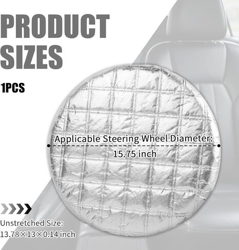 Upgraded Car Steering Wheel Cover Sun Shade,Aluminum Film Car Wheel Cover with 3-Layer Structure for Heat Insulation,Foldable 15.75" Steering Covers for Cars SUVs in Saudi Arabia