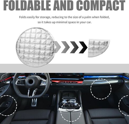 Upgraded Car Steering Wheel Cover Sun Shade,Aluminum Film Car Wheel Cover with 3-Layer Structure for Heat Insulation,Foldable 15.75" Steering Covers for Cars SUVs in Saudi Arabia