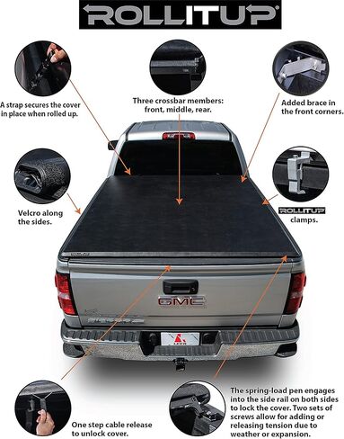 LEER ROLLITUP Soft Rolling Tonneau Cover, Fits 2020-2026 GM Silverado/Sierra with 6'9" Truck Bed in Kuwait