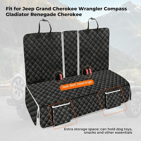 Dog Car Seat Cover for Jeep Grand Cherokee Wrangler Compass Gladiator Renegade Cherokee 2026 New Accessories, Waterproof Pet Car Back Seat Protector Anti-Slip Rear Bench Seat Cover in Kuwait