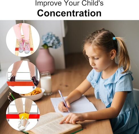 plulon 8 حزمة العصابات كرسي ملون أدوات adhd للأطفال مع أقدام تململ، إضافة التوحد الفصول الدراسية يجب أن يكون المنزل تحسين التركيز تقليل الأرق كرسي تمتد القدم الفرقة مرونة الجلوس in Kuwait