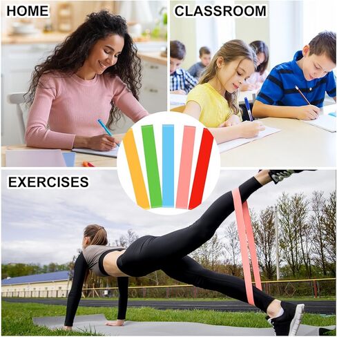 plulon 8 حزمة العصابات كرسي ملون أدوات adhd للأطفال مع أقدام تململ، إضافة التوحد الفصول الدراسية يجب أن يكون المنزل تحسين التركيز تقليل الأرق كرسي تمتد القدم الفرقة مرونة الجلوس in Kuwait