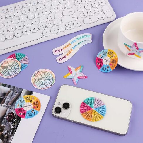 30pcs Anxiety Sensory Stickers, 5 Styles Fidget Textured Strips Reusable Sensory Calm Strips Textured Sensory Adhesive Strips for Adults School Classroom Must Haves in Kuwait