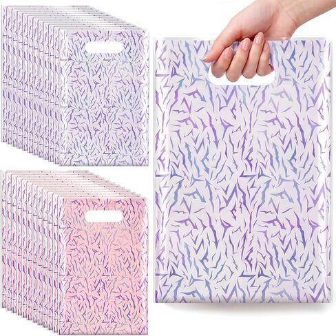 Saypacck 50 Pcs Kpop Theme Goodie Bags Purple Lightning Crack Print Favors Gift Bags with Handles for Anime Korean Kpop Birthday Party Decoration in Kuwait