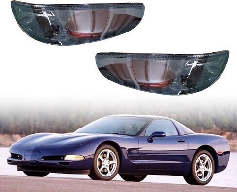 dreamdragon Front Signal Turning Lamps Lights Smoke Lens Set Compatible with 1997-2004 Chevy Corvette C5 in Kuwait