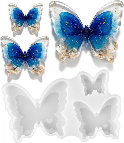 1Pc Premium Butterfly Resin Molds 3D Figurines Butterfly Epoxy Silicone Molds for Flowers Preservation Bookends Insect Specimen Candle Home Decor DIY Craft Keepsakes Easy Release Gifts in Saudi Arabia