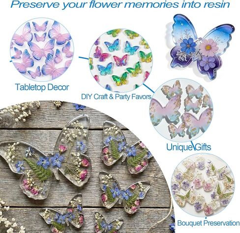 1Pc Premium Butterfly Resin Molds 3D Figurines Butterfly Epoxy Silicone Molds for Flowers Preservation Bookends Insect Specimen Candle Home Decor DIY Craft Keepsakes Easy Release Gifts in Saudi Arabia