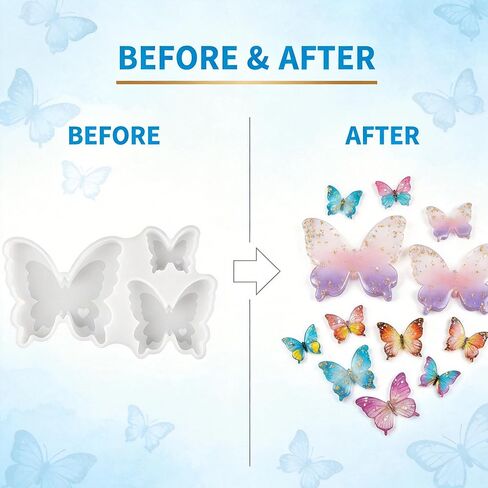 1Pc Premium Butterfly Resin Molds 3D Figurines Butterfly Epoxy Silicone Molds for Flowers Preservation Bookends Insect Specimen Candle Home Decor DIY Craft Keepsakes Easy Release Gifts in Saudi Arabia