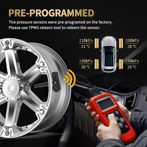 مستشعر TPMS، 4 قطع 433 ميجاهرتز بديل مستشعر مراقبة ضغط الإطارات لكرايسلر 300، لسيارة دودج تشالنجر دورانجو رحلة، لسيارة فيات 500L، لسيارة جيب جراند شيروكي، لرام 1500 56029398AB in Kuwait