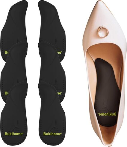 Bukihome Arch Support Shoe Insoles for Flat Feet,3 Pairs Gel Arch Inserts for Plantar Fasciitis, Adhesive Arch Pad for Relieve Pressure and Feet Pain (L, Transparent Color) in Saudi Arabia