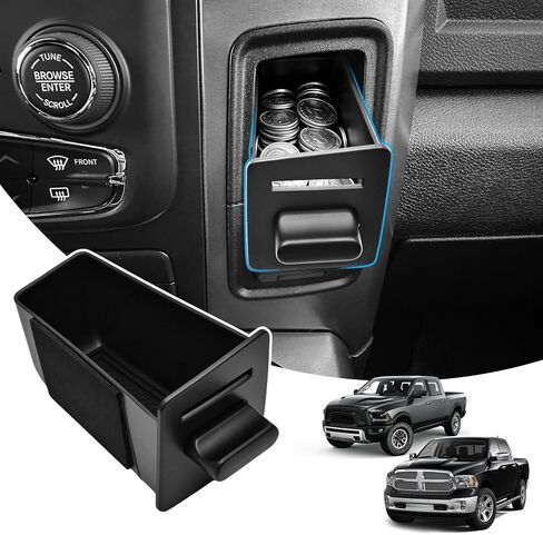 Center Console Right Drawer Storage Box Compatible with 2013-2018 Ram 1500 2500 3500 & 2013-2024 Ram 1500 Classic Interior Accessories Cubby Organizer Tray with Coin Slot (Right Side Only) in Saudi Arabia