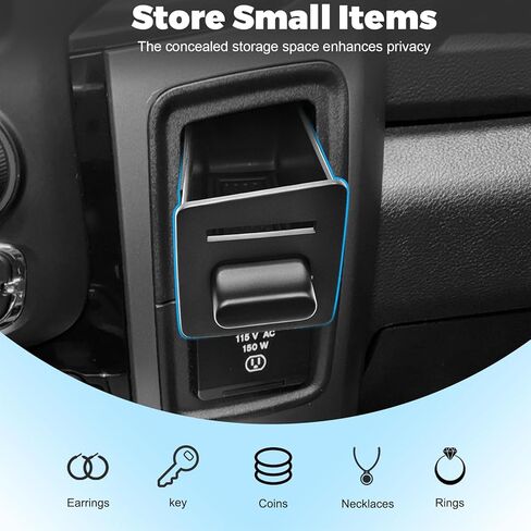 Center Console Right Drawer Storage Box Compatible with 2013-2018 Ram 1500 2500 3500 & 2013-2024 Ram 1500 Classic Interior Accessories Cubby Organizer Tray with Coin Slot (Right Side Only) in Saudi Arabia