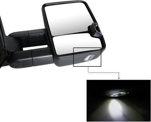 Towing Mirrors Compatible with 2003-2007 Chevy Silverado GMC Sierra 1500 2500 HD 3500 Suburban Yukon Tahoe Power Heated Side View Mirrors with Turn Signal Lights Puddle Lights (Chrome) in Saudi Arabia