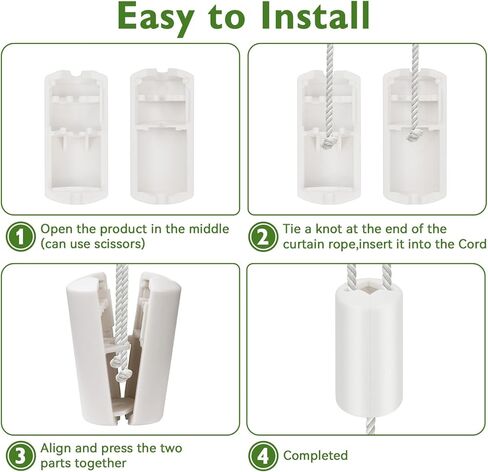 16Pcs Breakaway Cord Condensers, 1.46"x 0.67" Window Blind Pull Cord Knobs Safety with Anti Strangulation Design, White Plastic CordsTassel for Horizontal Blinds Window Blinds Curtain Use in Saudi Arabia
