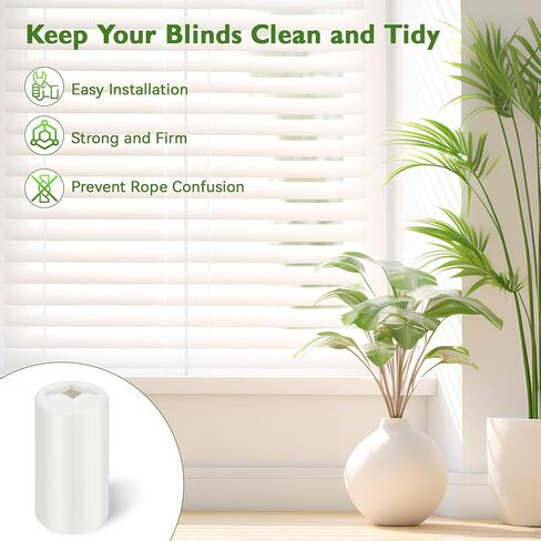 16Pcs Breakaway Cord Condensers, 1.46"x 0.67" Window Blind Pull Cord Knobs Safety with Anti Strangulation Design, White Plastic CordsTassel for Horizontal Blinds Window Blinds Curtain Use in Saudi Arabia