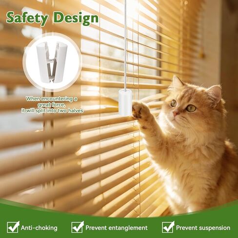 16Pcs Breakaway Cord Condensers, 1.46"x 0.67" Window Blind Pull Cord Knobs Safety with Anti Strangulation Design, White Plastic CordsTassel for Horizontal Blinds Window Blinds Curtain Use in Saudi Arabia