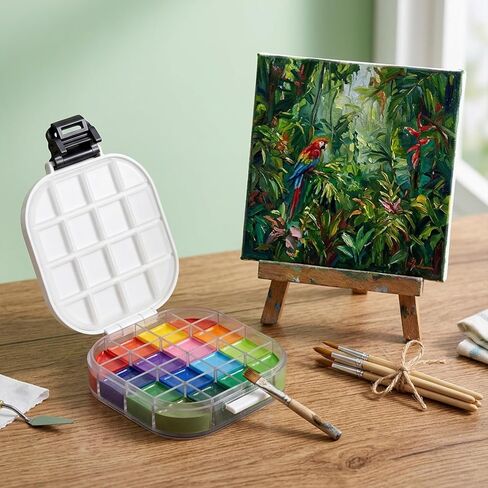16 Well Paint Saver Storage Palette, Airtight Paint Palette Box with Lid, Portable Travel Art Supplies for Watercolor Acrylic Gouache Oil Painting in Saudi Arabia
