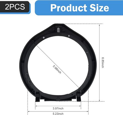 2 PCS Car Speaker Adapter, 6.5" ABS Audio Speaker Gasket, Car Stereo Enhancement Modification Spacer, Compatible with Honda Accord Lingpai Civic Chengfan CRV Venezi (Black) in Saudi Arabia