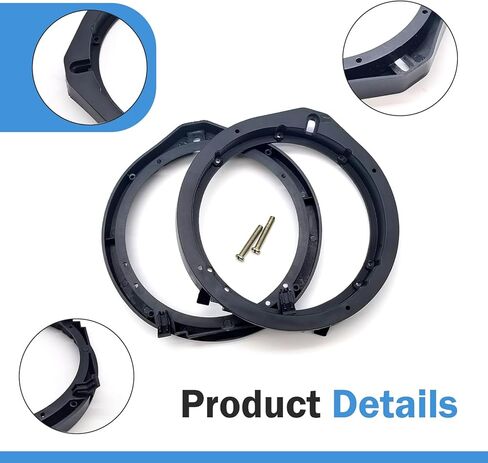 2 PCS Car Speaker Adapter, 6.5" ABS Audio Speaker Gasket, Car Stereo Enhancement Modification Spacer, Compatible with Honda Accord Lingpai Civic Chengfan CRV Venezi (Black) in Saudi Arabia