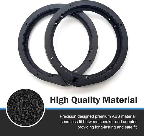 2 PCS Car Speaker Adapter, 6.5" ABS Audio Speaker Gasket, Car Stereo Enhancement Modification Spacer, Compatible with Honda Accord Lingpai Civic Chengfan CRV Venezi (Black) in Saudi Arabia