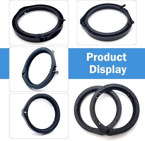 2 PCS Car Speaker Adapter, 6.5" ABS Audio Speaker Gasket, Car Stereo Enhancement Modification Spacer, Compatible with Honda Accord Lingpai Civic Chengfan CRV Venezi (Black) in Saudi Arabia