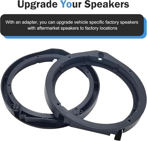2 PCS Car Speaker Adapter, 6.5" ABS Audio Speaker Gasket, Car Stereo Enhancement Modification Spacer, Compatible with Honda Accord Lingpai Civic Chengfan CRV Venezi (Black) in Saudi Arabia