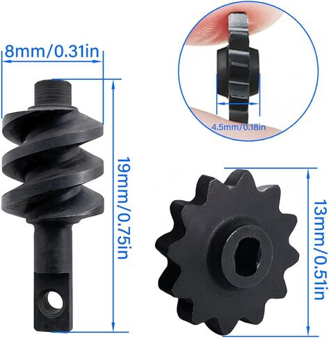2/12T Dual-Start Helical Worm Gear Set for SCX24, Hardened Steel Differential Gears for 1/24 RC Crawlers, 2 Identical Sets in Saudi Arabia