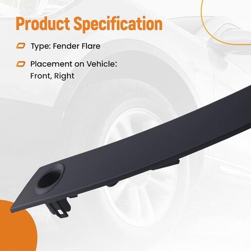 حافة متوهجة للحاجز الأمامي الأيمن من maxpeedingrods لسيارة Land Rover Range Rover Evoque 2012-2017، استبدال قالب قوس العجلة الجانبية للركاب #LR044278، RO1291100 in Kuwait