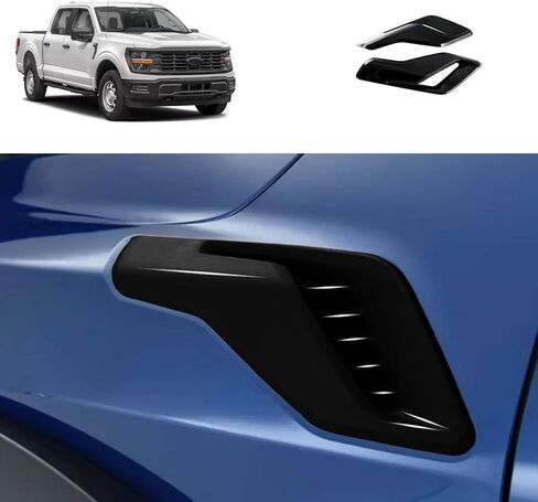 غطاء فتحة التهوية الجانبية متوافق مع Ford F150 F-150 Raptor 2026 2025 2024 2023 2022 2021 ملصق تزيين جانبي للحاجز ملحقات السيارة الخارجية ABS 2 قطعة (نمط ألياف الكربون) in Kuwait