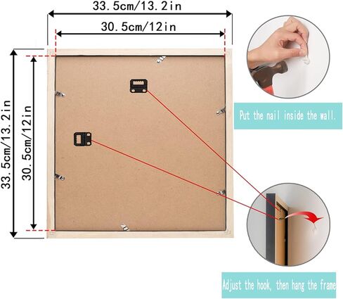 إطارات صور اللوحة الماسية Mxtallup مقاس 12 × 12، عرض الصور مقاس 10 × 10 بوصة / 25 × 25 سم مع حصيرة أو 12 × 12 بوصة / 30 × 30 سم بدون حصيرة، إطار فني ماسي بلون خشبي (TYK0011) in Kuwait