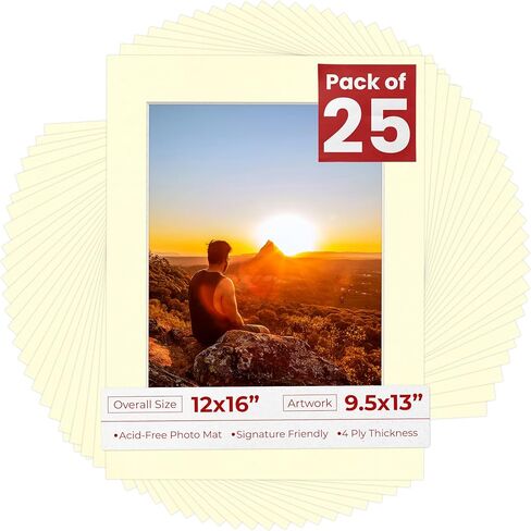 لوحة حصيرة ملصق Palooza باللون الأبيض الفاتح لإطارات مقاس 12x16 - تناسب صور مقاس 9.5x13 - بساط واحد in Kuwait