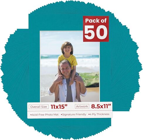 Poster Palooza Ink Blue Mat Board for 11x15 Frames - Fits 8.5x11 Photos - 1 Mat in Kuwait
