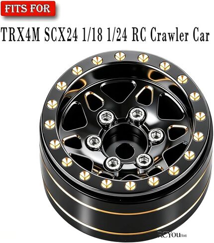 RC 1.0 Beadlock Wheel Rims for 1/24 SCX24 1/18 Trx4m RC Crawler Car,(4PCS) Full Brass RC Beadlock Wheel Rims,1.0 Beadlock Wheel Rims Set in Kuwait