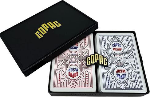 Copag WSOP 2025 Retro Design 100% Plastic Playing Cards - Narrow Size (Bridge) Jumbo Index Blue/Red Double Deck Set in Saudi Arabia