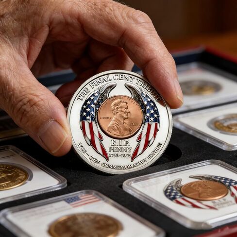 2025 Final Cent Tribute Coin - Last Penny Commemorative Challenge Coin 3D Engraved Dual-Sided End of Era Collectible, Uncirculated Lincoln Memorial Keepsake for Numismatists (1793-2025) in Saudi Arabia