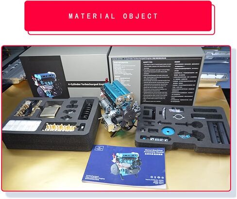 L4 Engine Model Kit That Works,3D Metal Turbocharged Inline-Four Car Engine Mechanical Engineering DIY Assembly L4 Engine Model Kit,Education Gifts for Technology Enthusiasts (364+PCS/Blue) in Kuwait