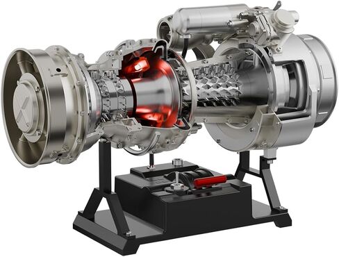1/4 Metal Turboshaft Engine Kit That Runs, DIY Simulation Electric Military Helicopter Engine Model, Creative Display Collection Model, Birthday Toy Gift in Saudi Arabia