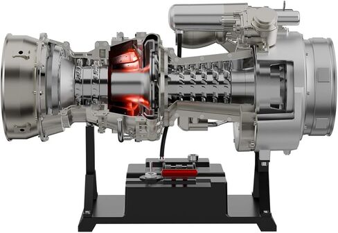 1/4 Metal Turboshaft Engine Kit That Runs, DIY Simulation Electric Military Helicopter Engine Model, Creative Display Collection Model, Birthday Toy Gift in Saudi Arabia