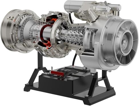 1/4 Metal Turboshaft Engine Kit That Runs, DIY Simulation Electric Military Helicopter Engine Model, Creative Display Collection Model, Birthday Toy Gift in Saudi Arabia