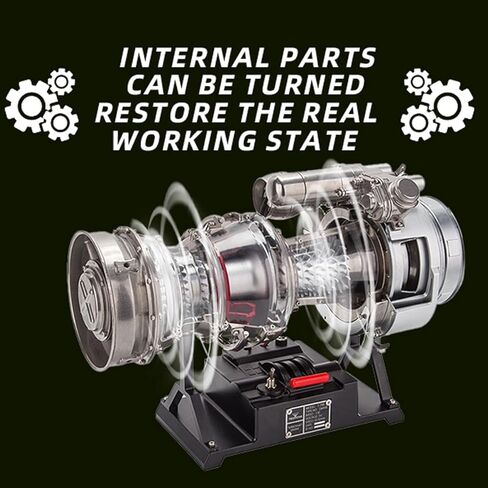 1/4 Metal Turboshaft Engine Kit That Runs, DIY Simulation Electric Military Helicopter Engine Model, Creative Display Collection Model, Birthday Toy Gift in Saudi Arabia