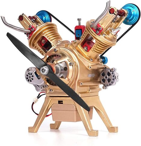 All-Metal Engine Model Kit, Car Mini Manual Assembly V2 Double-Cylinder Engine Model Toy Decoration, 217 PCS Science and Education Gifts for Technology Enthusiasts in Kuwait