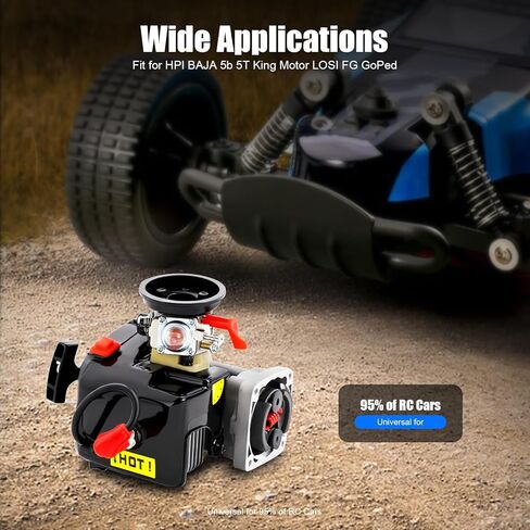 30.5CC 2-Stroke Gasoline Engine, R305 4-Point Fixed Petrol Engine Kit, Recoil Hand Pull Air-Cooled Engine, RC Cars Motor Gasoline Engine Motor for Baja Off-Road Racing Bikes in Saudi Arabia