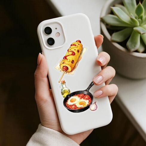 56 pcs Kitchen Food Cooking Clear PET Stickers, Vintage Bakery Bread Fruit Vegetable Transparent Die-Cut Decals, Waterproof Aesthetic Stickers for Journal Planner Scrapbook Recipe Book DIY Decor in Kuwait