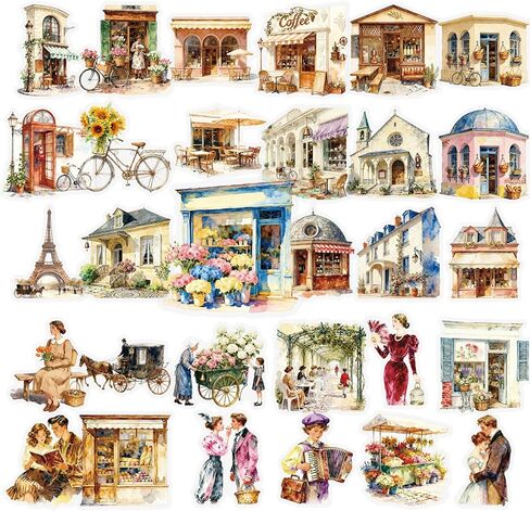56 pcs Kitchen Food Cooking Clear PET Stickers, Vintage Bakery Bread Fruit Vegetable Transparent Die-Cut Decals, Waterproof Aesthetic Stickers for Journal Planner Scrapbook Recipe Book DIY Decor in Kuwait