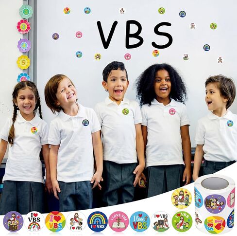 Sosation 1000 قطعة 2026 ملصقات مدرسة الكتاب المقدس للعطلات للأطفال، ملصقات I Love Vbs، آية الكتاب المقدس المسيحية، جوائز يسوع الدينية للأطفال الصغار، أنشطة الكنيسة ومدرسة الأحد، هدايا الحفلات in Kuwait