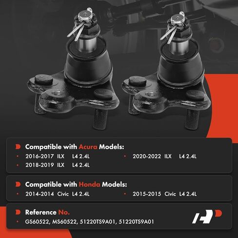 A-Premium 2 x Front Lower Ball Joints, Compatible with Honda Civic 2014-2015 & Acura ILX 2016-2022 in Kuwait